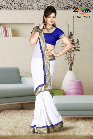 White Georgette Saree