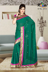 Green Georgette Saree