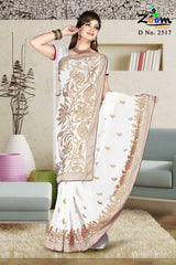 White Georgette Saree