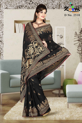 Black Georgette Saree