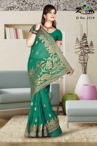 Green Georgette Saree