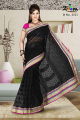 Black Net Saree