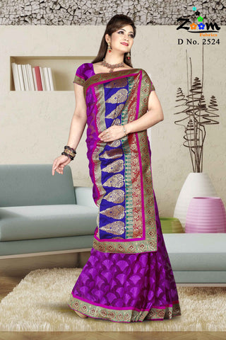 Magenta Jacquard Saree