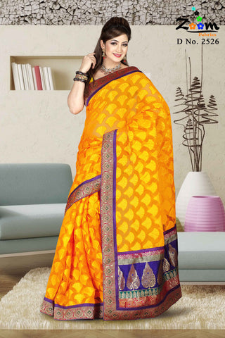 Gold Jacquard Saree