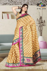 Beige Jacquard Saree