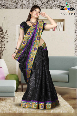 Black Jacquard Saree