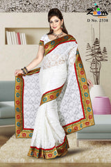 White Jacquard Saree