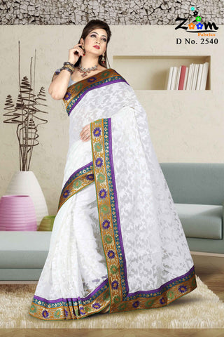 White Jacquard Saree