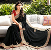 Black Crape With Chiffon Saree