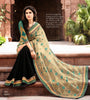 Cream With Black Net Jaquared With Bhaglpuri Saree