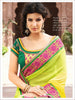 Green Poly Georgette With Bhaglpuri Jaquared Saree