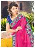 Pink With Yellow Net With Bhaglpuri Jaquared  Saree